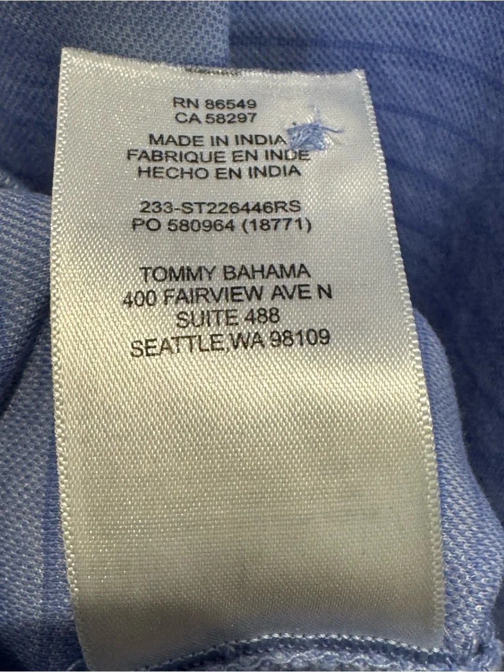 Tommy Bahama Men's Large Short Sleeve Polo Blue Striped Golf Resortwear Preppy - Picture 7 of 7